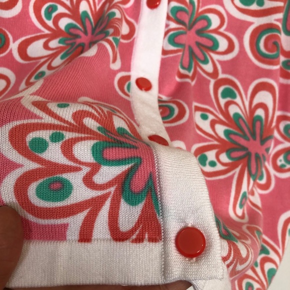 NWT Bob Mackie Floral Mod cardigan Pink Small - Picture 6 of 11